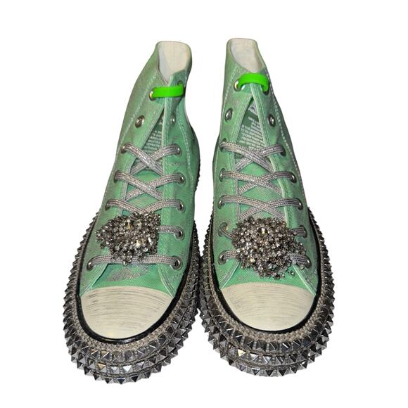 Free People Nan-Ku Couture Cruise Studded High Top Sneaker 37/ 6.5 Spring Mint - Picture 5 of 14